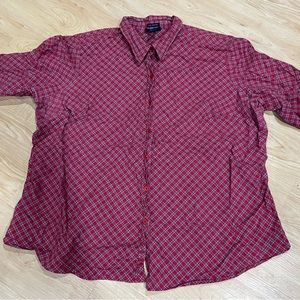 Venezia Jeans Red Plaid Stretch Shirt size 26/28
